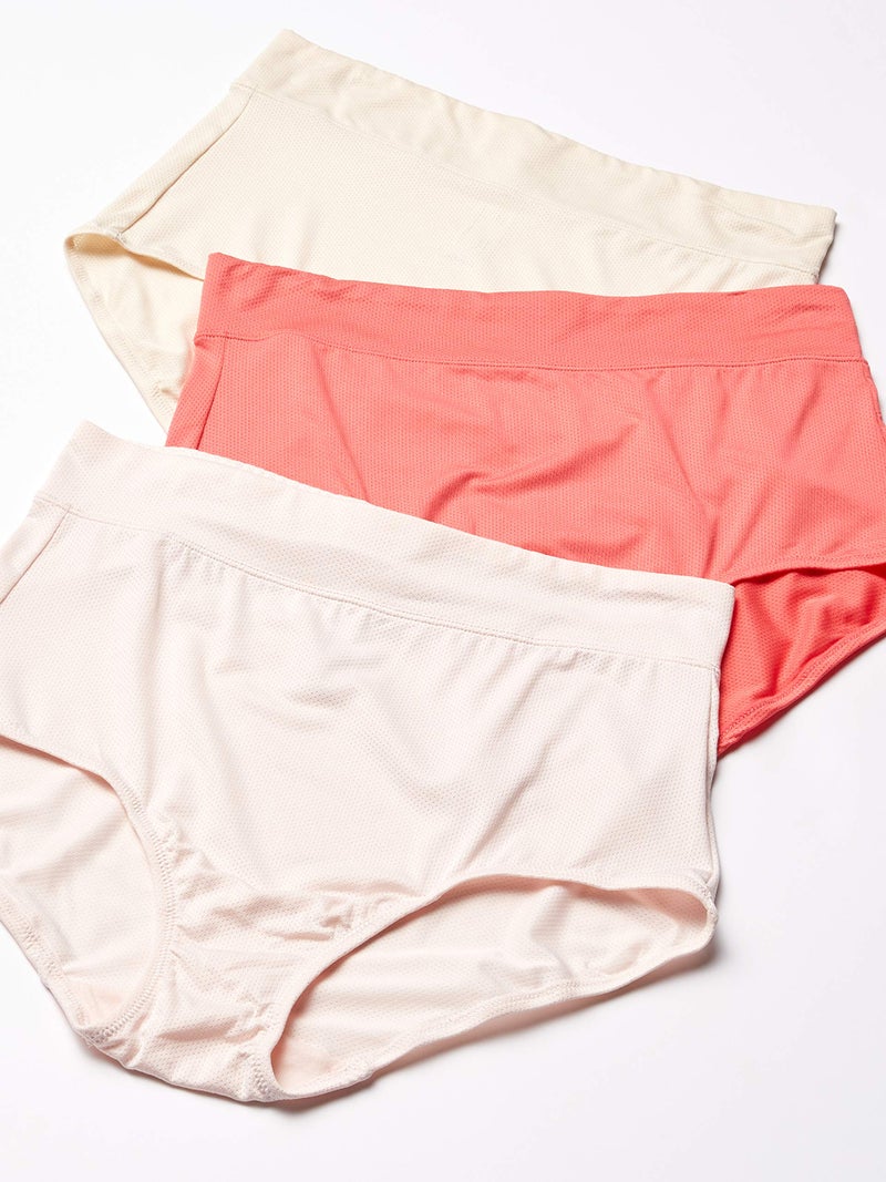 Warner's womens Blissful Benefits No Muffin Top Breathable Micro Brief Panties Multipack Underwear, Roswater/Pearled Ivory/Coral, XX-Large US - Image 3